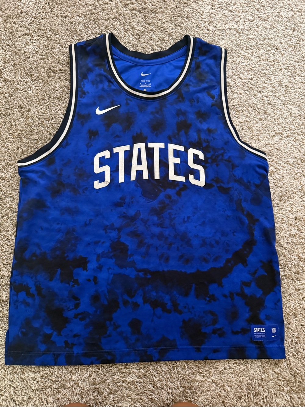 Nike Blue and Black 'STATES' Jersey